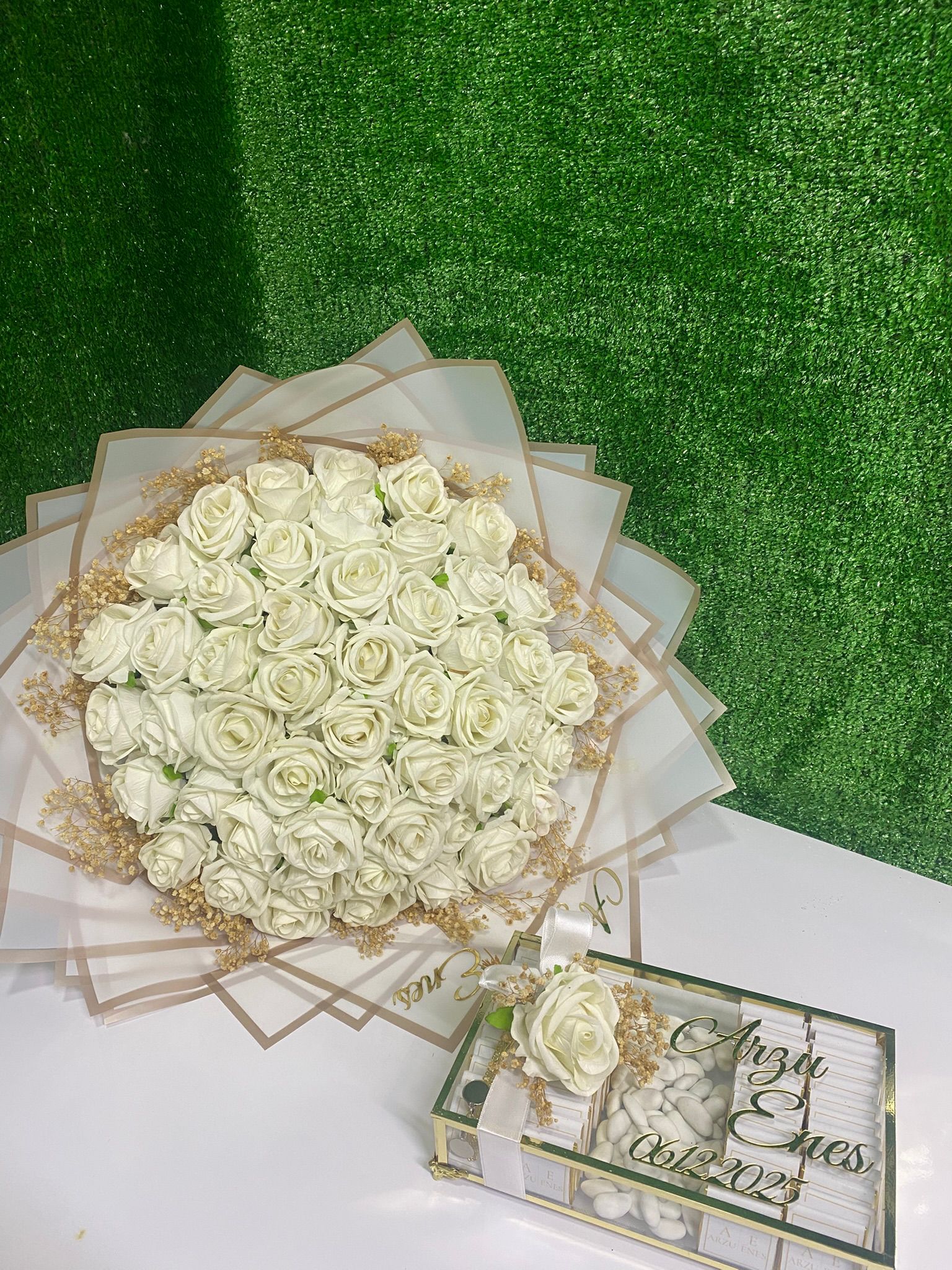 Beyaz Gül Söz – Nişan Özel Tasarım Seti